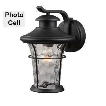 Hardware House 212274 Wall Lantern, Black Photo Cell ~ 11 1/4