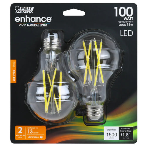 Feit Electric 100W Replacement Soft White (2700K) Glass Filament LED Enhance