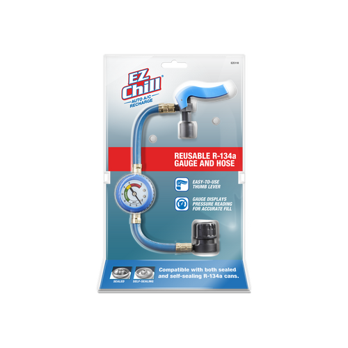 EZ Chill™ Auto A/C Recharge Reusable R-134a Gauge and Hose (EZC110)