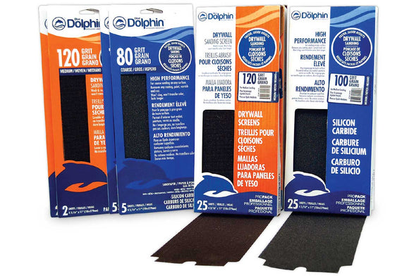 Linzer Blue Dolphin Silicon Carbide Drywall Screens 4 3/16 in. x 11 in. 120 Grit 25 Pack (4-3/16