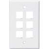 Leviton Quickport 6-Port White Flush Mount Wall Plate
