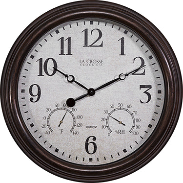 WALL CLOCK 15 IN W/TEMP HUMIDITY