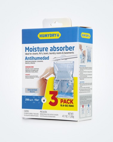 HUMYDRY® 3 pack Moisture Absorber Hanging Bag 15.9oz.- Unscented