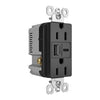 Legrand Pass & Seymour radiant® 15W USB Outlet, Type A/C, 15A, Tamper-Resistant, Black