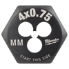 Milwaukee M4-0.70 mm 1-Inch Hex Threading Die