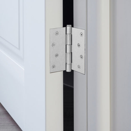 Design House Door Hinge in Satin Nickel, 4-Inch, Square Corner, 3-Pack