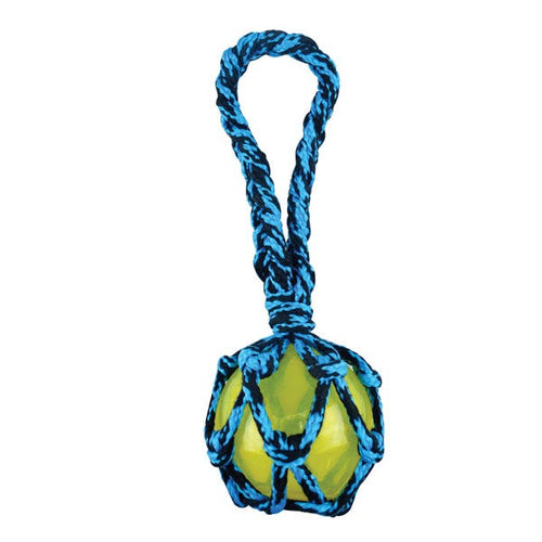 Boss Pet Products Pet Park Blvd Paracord Rope Tug with TPR Squeaky Ball