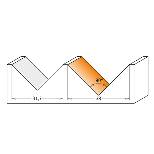 CMT V-Grooving router bits (90°)