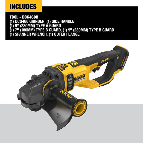 DeWalt FLEXVOLT® 60V MAX* 7-in. - 9-in. (178mm - 230mm) Cordless Large Angle Grinder (Tool Only)
