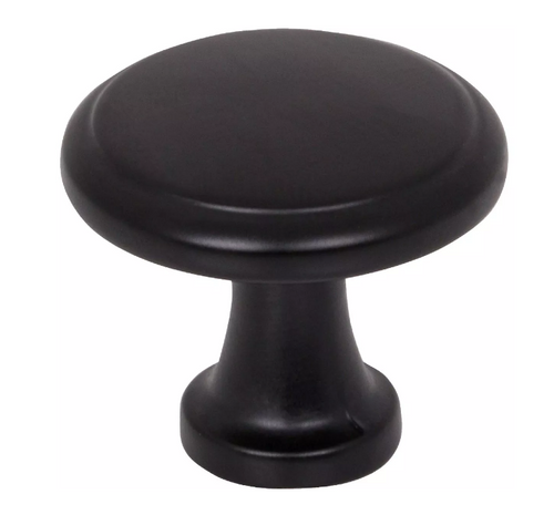 KasaWare 1-3/16 In. Diameter Matte Black Flat Round Knob (10-Pack)
