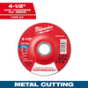 Milwaukee 4-1/2 x .045 x 7/8 Performance+ Metal Cut Off Wheel Type 27