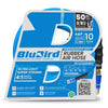 BluBird Rubber Air Hose 3/8 X 50'- 3/8 Male-NPT, 300 PSI, EPDM with Universal 5 in 1 Coupler