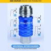 BluBird Rubber Air Hose 3/8 X 50'- 3/8 Male-NPT, 300 PSI, EPDM with Universal 5 in 1 Coupler