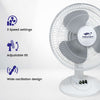 Proaira 12 Oscillating Table Fan with Adjustable Tilt, 3 Speed Control, White