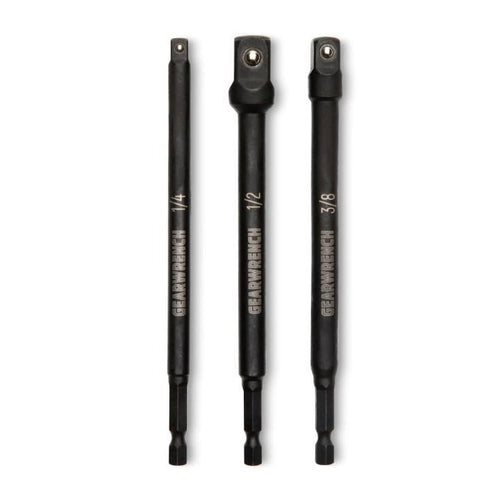GearWrench 3 Piece 1/4 x 6 Hex Impact Adapter Set