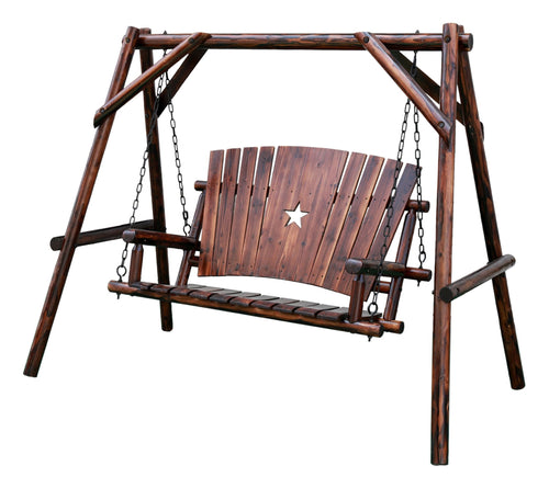 Leigh Country Char-Log 4 ft. Porch Swing with Frame