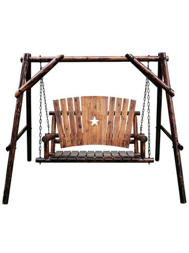 Leigh Country Char-Log 4 ft. Porch Swing with Frame