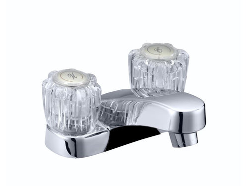 B&K 222-303H Two Acrylic Handle w/ Pop-Up Round Base Chrome