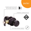 Design House Tulip Keyed Entry Door Knob, Matte Black
