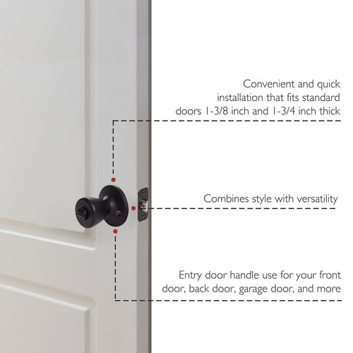 Design House Tulip Keyed Entry Door Knob, Matte Black