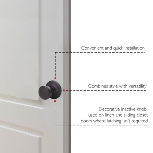 Design House Tulip Dummy Door Knob, Matte Black