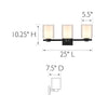 Design House  Oslo 3-Light Vanity Light, Matte Black