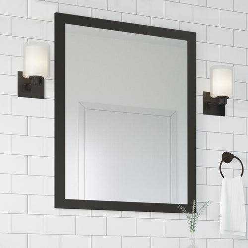 Design House Oslo Indoor 1-Light Wall Sconce, Frosted Glass, Matte Black