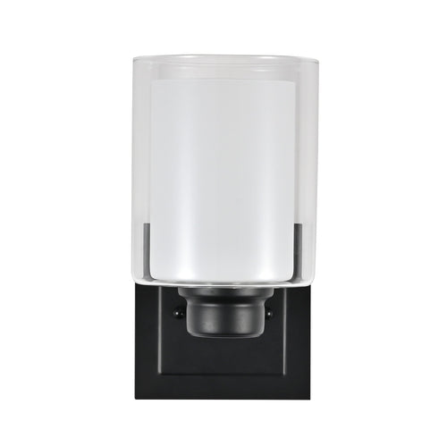 Design House Oslo Indoor 1-Light Wall Sconce, Frosted Glass, Matte Black