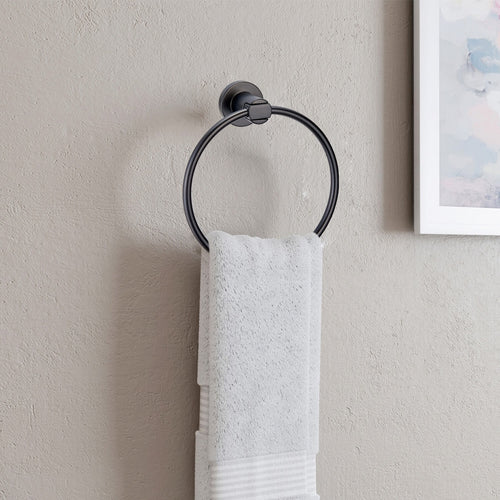 Design House  Eastport Towel Ring, Matte Black