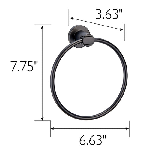Design House  Eastport Towel Ring, Matte Black