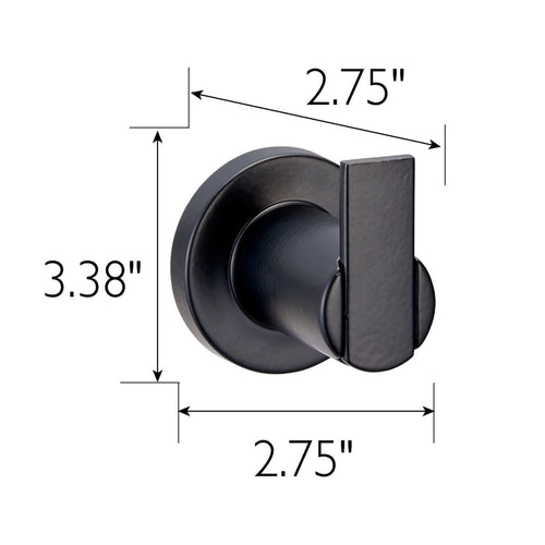 Design House  Eastport Bathroom Robe Hook, Matte Black