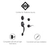 Design House Coventry Springdale Keyed Entry Handleset, Matte Black