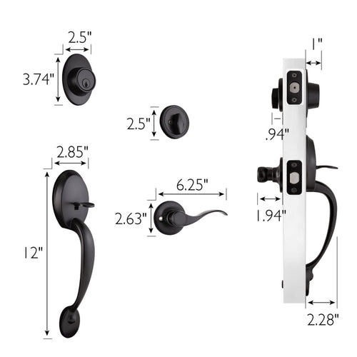 Design House Coventry Springdale Keyed Entry Handleset, Matte Black