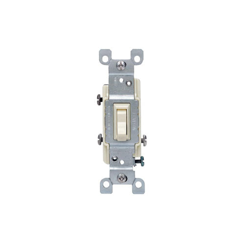 Leviton 15 Amp 3-Way Toggle Switch, Grounding, Black