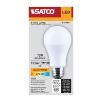 Satco 13.5/10/5 Watt LED A19 Three-Way Lamp