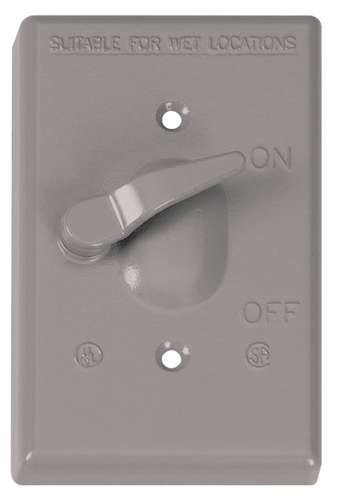 Southwire Single Toggle Vertical Mount Gray Weatherproof Cover with Single Pole 15A Switch