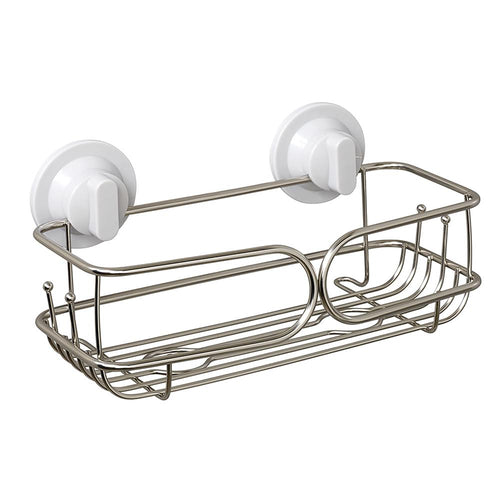 Zenna Home PowerGrip Pro Dual-Mount Suction or Adhesive-Mount Suction Basket Stainless Steel