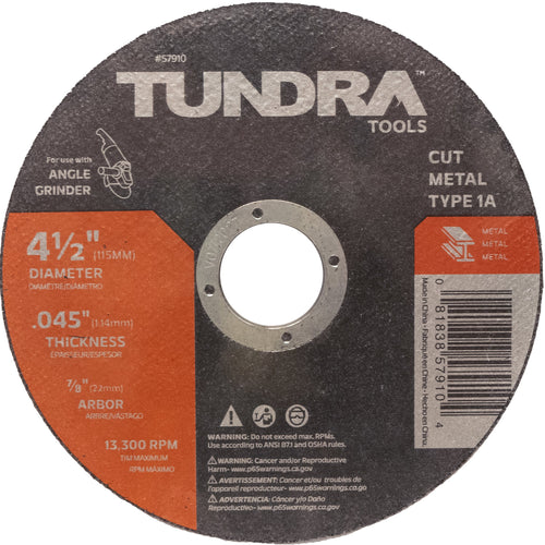Tundra Tools 57910 Type 1A (Thin Metal Cutting) Abrasive Wheel 2 PAK
