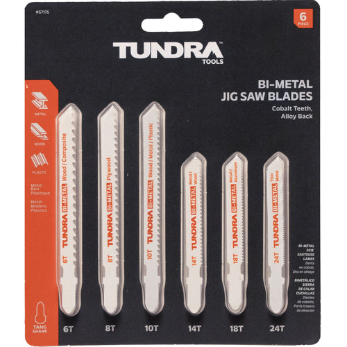 Tundra Tools 6 Piece T-Shank Bi-Metal Jig-Saw Set