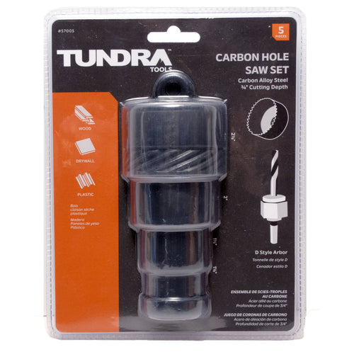 Tundra Tools 5 Piece Carbon Hole Saw Set