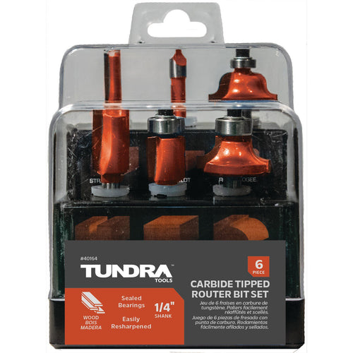 Tundra Tools 6 Piece Router Bit Set