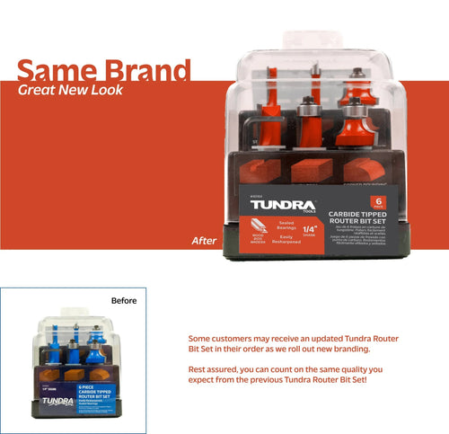 Tundra Tools 6 Piece Router Bit Set