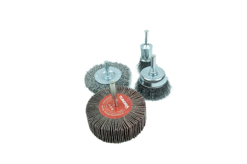 Tundra Tools 4 Piece Wire Brush & Flap Wheel Set