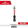 Milwaukee SHOCKWAVE™ Impact Duty 2 Phillips #1 Power Bits Bulk 25