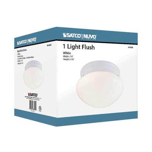 Satco 1 LIGHT Small Mushroom Flush
