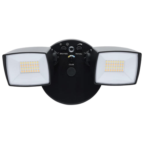 Satco 65-996 LED 2 Head Security Flood Black Finish