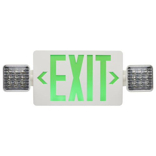 Satco 67-120 Exit/Light DH - Green White Finish