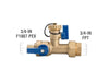 B&K 3/4-in PEX F1807 Brass Isolation Valve Kit w/ Pressure Relief Valve
