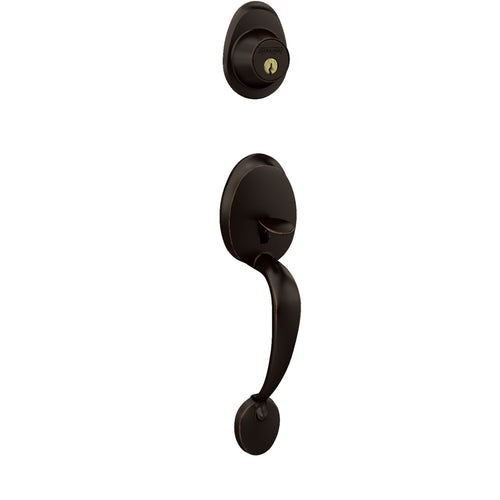 Schlage J Series Exterior Side Only Single Cylinder Handleset with Barcelona Trim