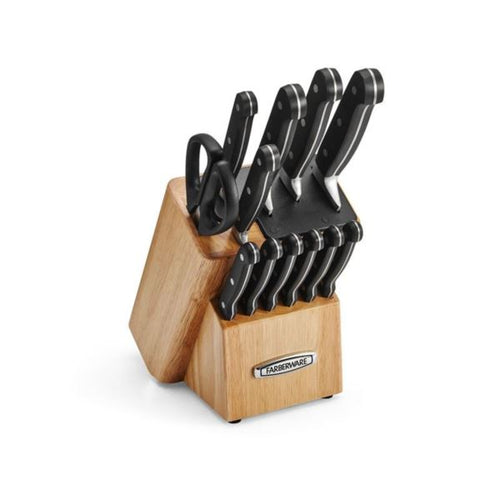 Farberware Self-sharpening 13-piece Knife Block Set Edge Keeper Natural